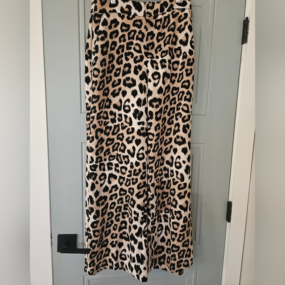 Banana Republic Leopard Print Wide Leg Pants